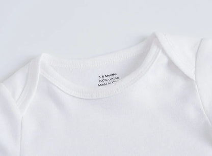 KAVKAS Cotton Baby Bodysuit – White Short-Sleeve 18–24M