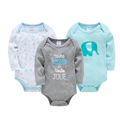 Long-Sleeve Cotton Baby Bodysuit Set – 3/6 Pack 0–24 Months