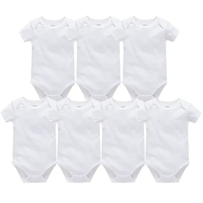 KAVKAS Cotton Baby Bodysuit – White Short-Sleeve 9–12M