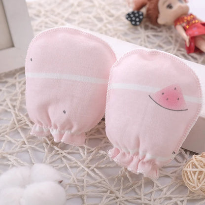 5-Pair Newborn Cotton Mittens – Soft 0–3 Month Gloves