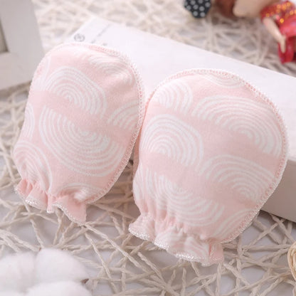 5-Pair Newborn Cotton Mittens – Soft 0–3 Month Gloves