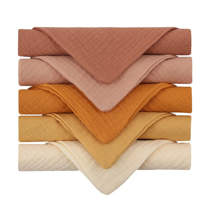 5-Pack Gauze Baby Burp Cloths – Soft Absorbent Towels