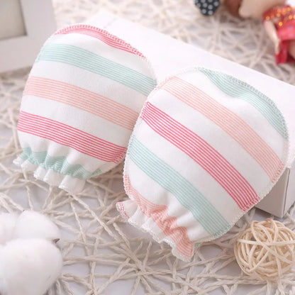 5-Pair Newborn Cotton Mittens – Soft 0–3 Month Gloves
