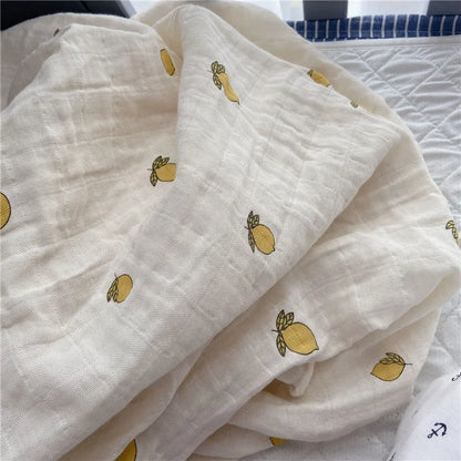 Cotton Bamboo Muslin Swaddle – 120 × 120 cm Baby Blanket