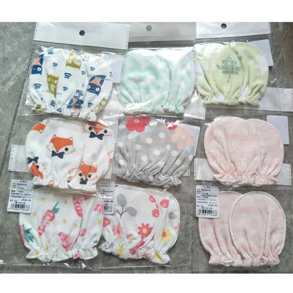 5-Pair Newborn Cotton Mittens – Soft 0–3 Month Gloves