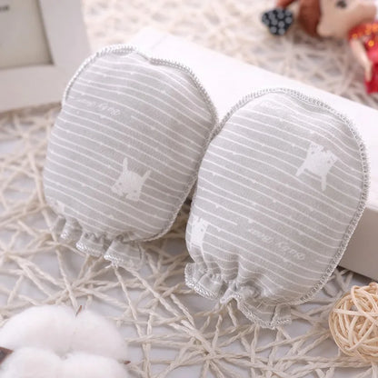 5-Pair Newborn Cotton Mittens – Soft 0–3 Month Gloves