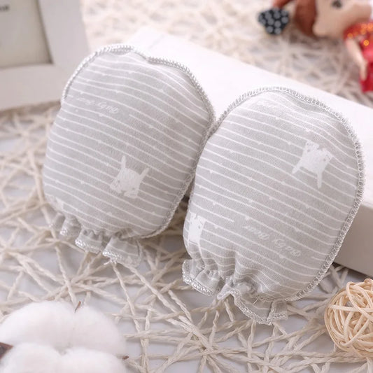 5-Pair Newborn Cotton Mittens – Soft 0–3 Month Gloves