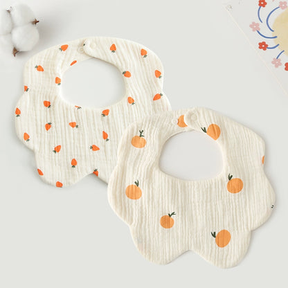 3-Pack Petal Baby Bibs – Cotton Gauze Feeding & Drool Set
