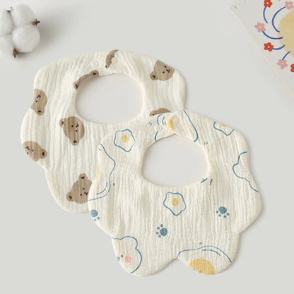 3-Pack Petal Baby Bibs – Cotton Gauze Feeding & Drool Set