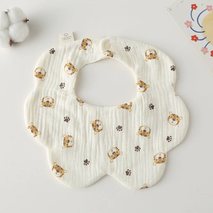 3-Pack Petal Baby Bibs – Cotton Gauze Feeding & Drool Set