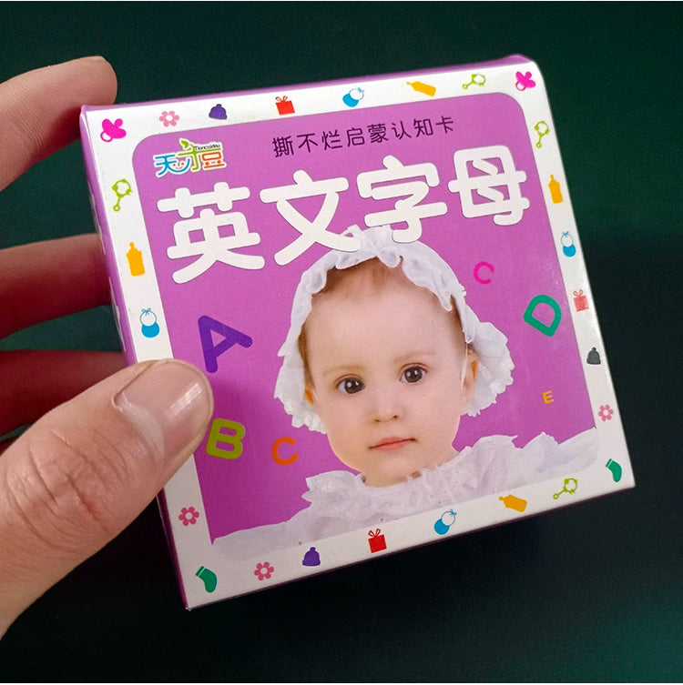 English Letter Word Cards - 26 Alphabet Learning Cards for Early Education