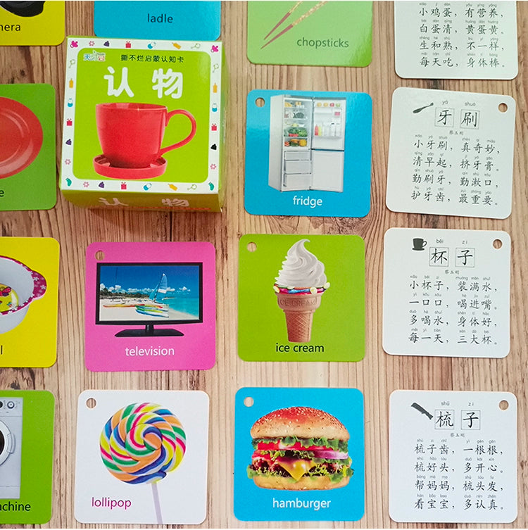 English Letter Word Cards - 26 Alphabet Learning Cards for Early Education