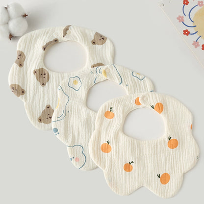 3-Pack Petal Baby Bibs – Cotton Gauze Feeding & Drool Set
