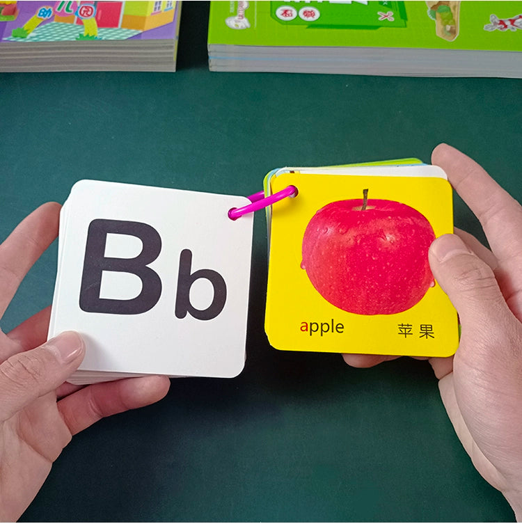 English Letter Word Cards - 26 Alphabet Learning Cards for Early Education
