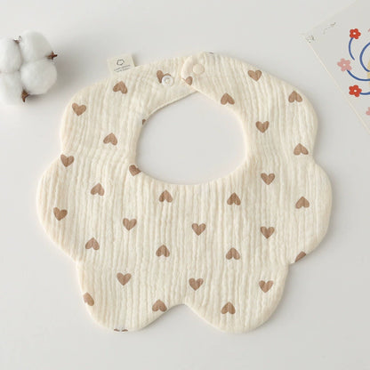 3-Pack Petal Baby Bibs – Cotton Gauze Feeding & Drool Set