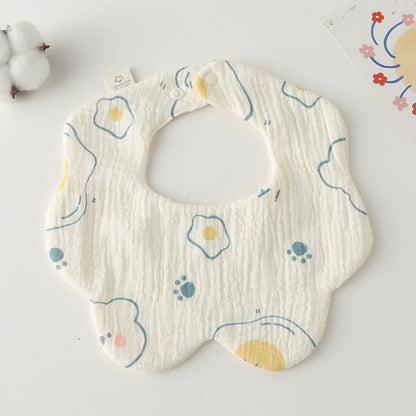 3-Pack Petal Baby Bibs – Cotton Gauze Feeding & Drool Set