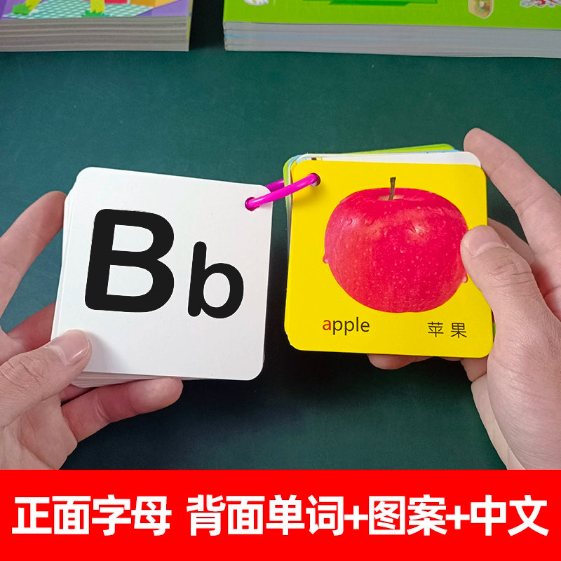 English Letter Word Cards - 26 Alphabet Learning Cards for Early Education