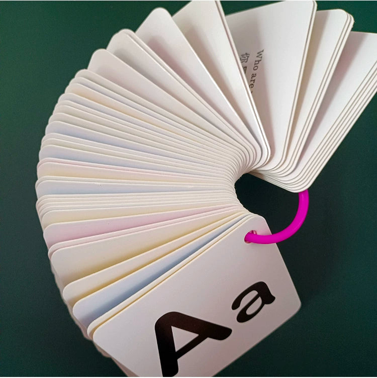 English Letter Word Cards - 26 Alphabet Learning Cards for Early Education