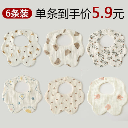 3-Pack Petal Baby Bibs – Cotton Gauze Feeding & Drool Set