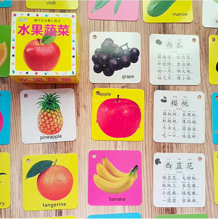 English Letter Word Cards - 26 Alphabet Learning Cards for Early Education
