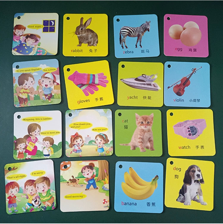 English Letter Word Cards - 26 Alphabet Learning Cards for Early Education