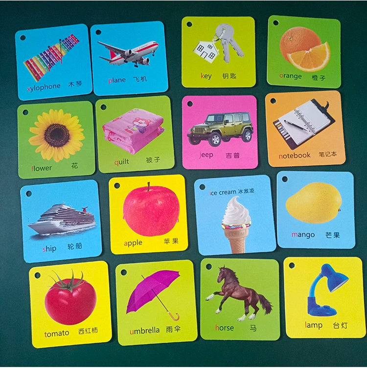 English Letter Word Cards - 26 Alphabet Learning Cards for Early Education