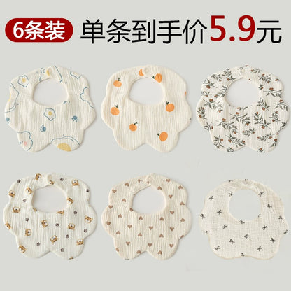 3-Pack Petal Baby Bibs – Cotton Gauze Feeding & Drool Set