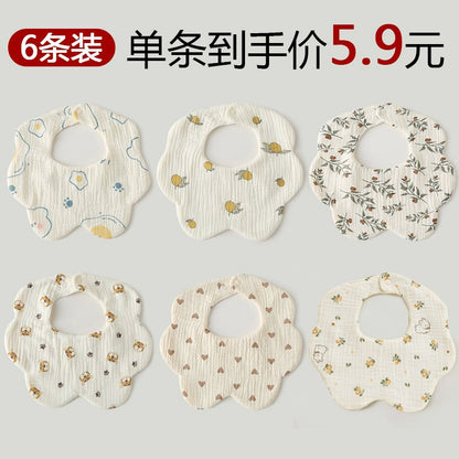 3-Pack Petal Baby Bibs – Cotton Gauze Feeding & Drool Set
