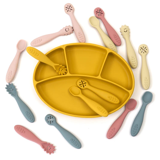 3-Piece Baby Learning Spoon Set – Weaning Utensils
