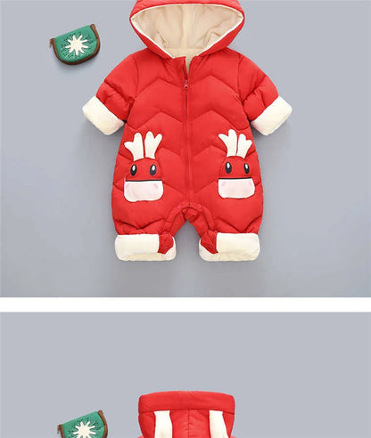 Warm Baby Snowsuit – Hooded Winter Jumpsuit 0–3 Years