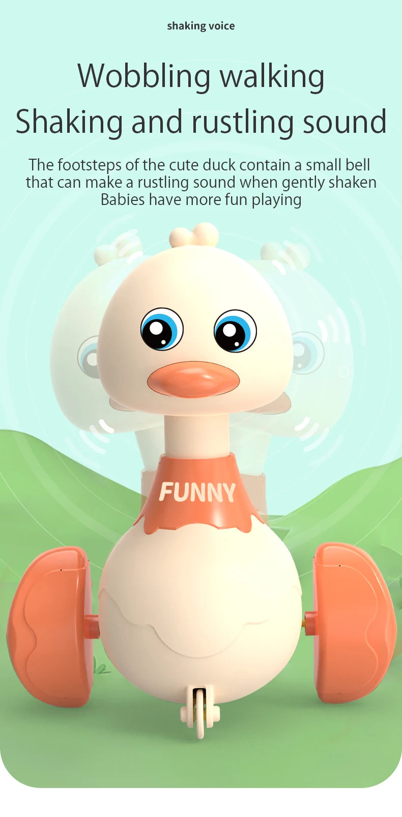 Baby Swing Duck Toy - Cartoon Press Vehicles & Pull Back Cars Educational Set