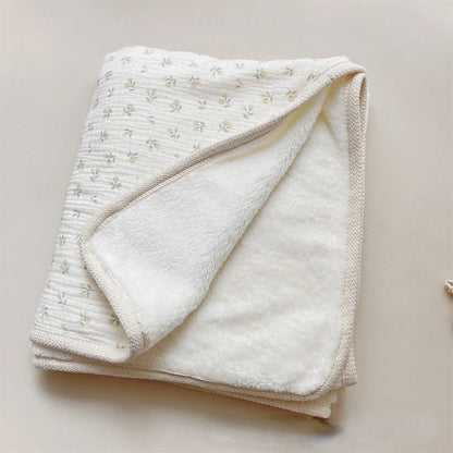 Winter Baby Blanket – Soft Fleece & Muslin Stroller Cover