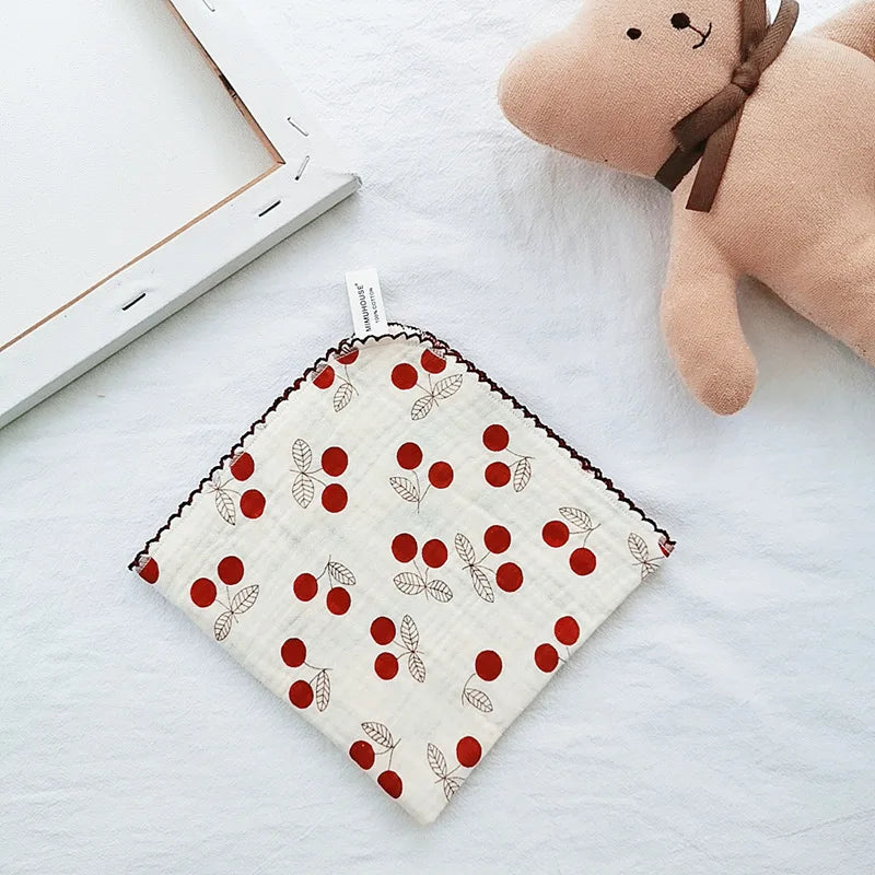 4-Layer Muslin Baby Face Towels – Soft Cotton Bibs & Burp Cloths for Newborns (0-12 Months)