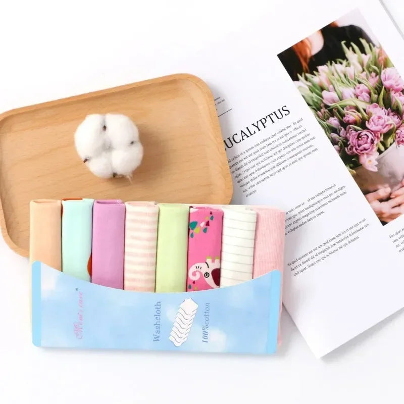 8-Piece Cotton Baby Towel Set – Soft Washcloths & Handkerchiefs for Newborns (0-24 Months)