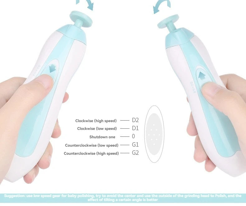 Electric Baby Nail Grinder - 6-in-1 Safe Manicure Kit for Newborns & Toddlers