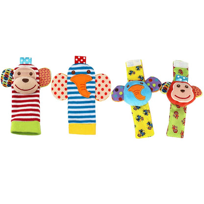 4-Piece Baby Wrist Rattle & Foot Finder Set