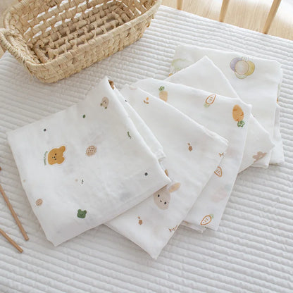 Bamboo Cotton Muslin Baby Swaddle – Lightweight 90 × 90 cm