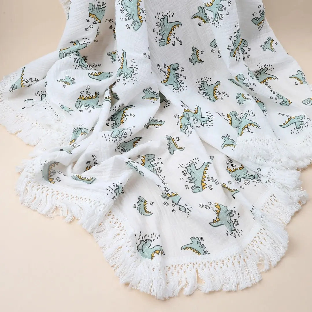 2 Layer Cotton Muslin Baby Blanket Floral Sunflower Newborn Swaddle Wrap Cloth Boy Girl Receiveing Blanket Baby Stroller Blanket