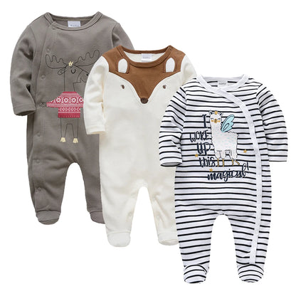 KAVKAS Baby Cotton Rompers – Cartoon Jumpsuit Set 0–12 Months