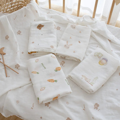 Bamboo Cotton Muslin Baby Swaddle – Lightweight 90 × 90 cm