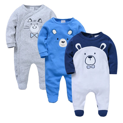 KAVKAS Baby Cotton Rompers – Cartoon Jumpsuit Set 0–12 Months