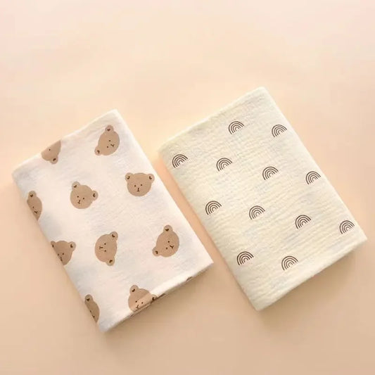 2Pc Cotton Muslin Blankets Baby Receiving Blanket for Newborn Muslin Swaddle Wrap Bedding Infant Bath Towel Baby Items