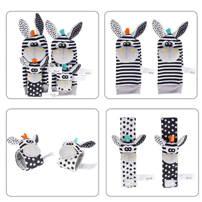 4-Piece Baby Wrist Rattle & Foot Finder Set