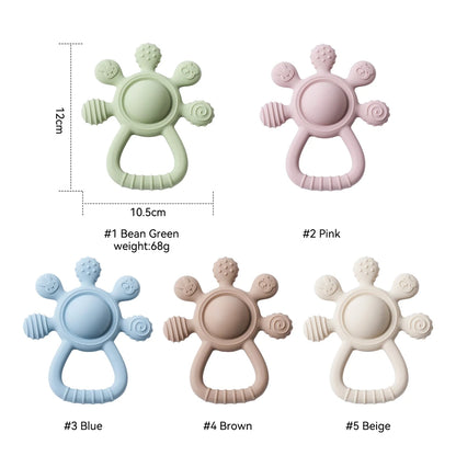 Silicone Baby Teether Rattle – Sensory Toy 0–12 Months