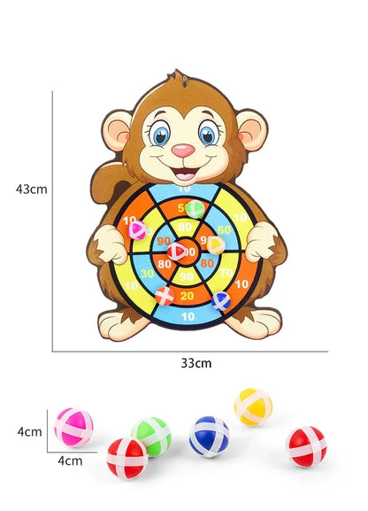 Educational Dart Board Game - Montessori Sticky Ball Target Game for Kids 3-7 Years