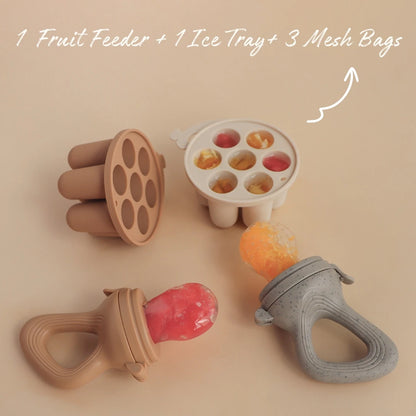 Silicone Baby Fruit Feeder & Teether with Freezer Tray