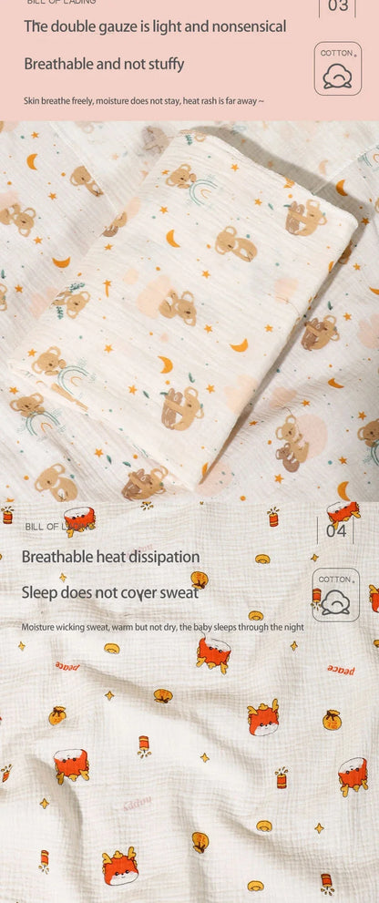 Cotton Muslin Baby Blanket – 100 × 100 cm