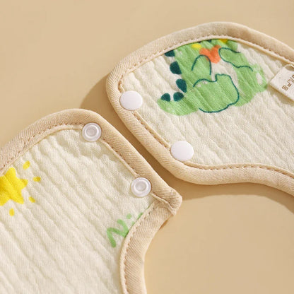 3-Pack Cotton Gauze Baby Bibs – Absorbent Feeding Set
