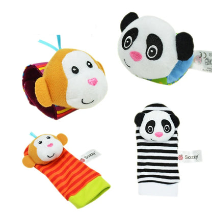 4-Piece Baby Wrist Rattle & Foot Finder Set