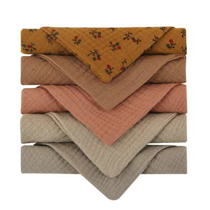 5-Pack Gauze Baby Burp Cloths – Soft Absorbent Towels
